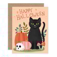 Black Cat Pumpkin Notecard