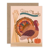 Give Thanks Turkey Notecard