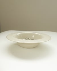 Image 2 of "Some-times" Flat Rimmed Bowl in Cream