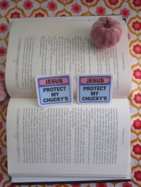 Image 1 of JESUS protect my chucky 's vinyl sticker 