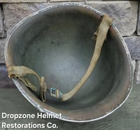 Image 13 of WWII M2 101st Airborne Helmet 506th PIR "E" Co. D-bale Front Seam Firestone-INLAND liner. Captain.