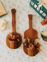 Image 1 of Wooden Banjo & Violin Set