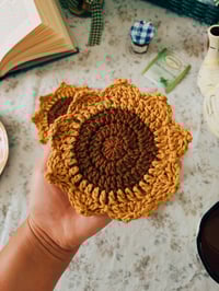 Image 2 of Sunflower Coasters by Dara's Cozy Crochet