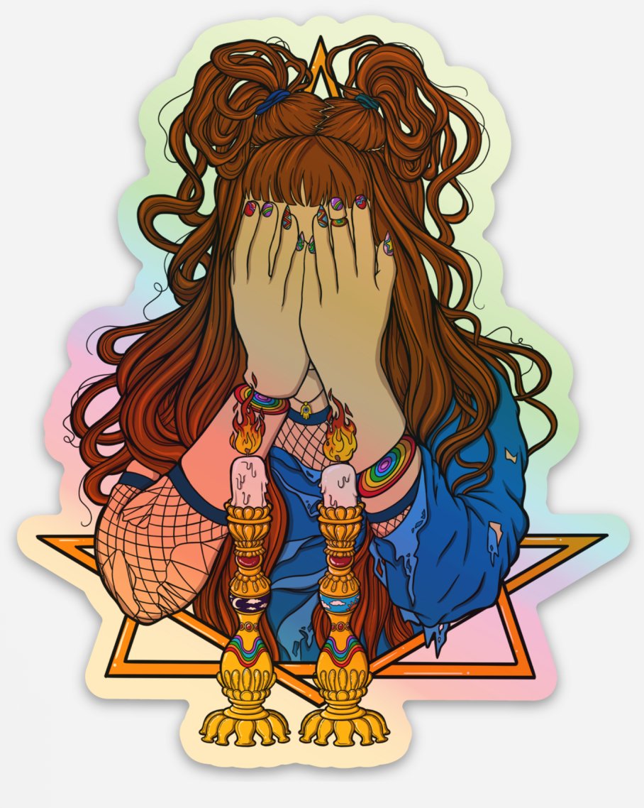 Image of Rainbow Shabbat Holographic Sticker