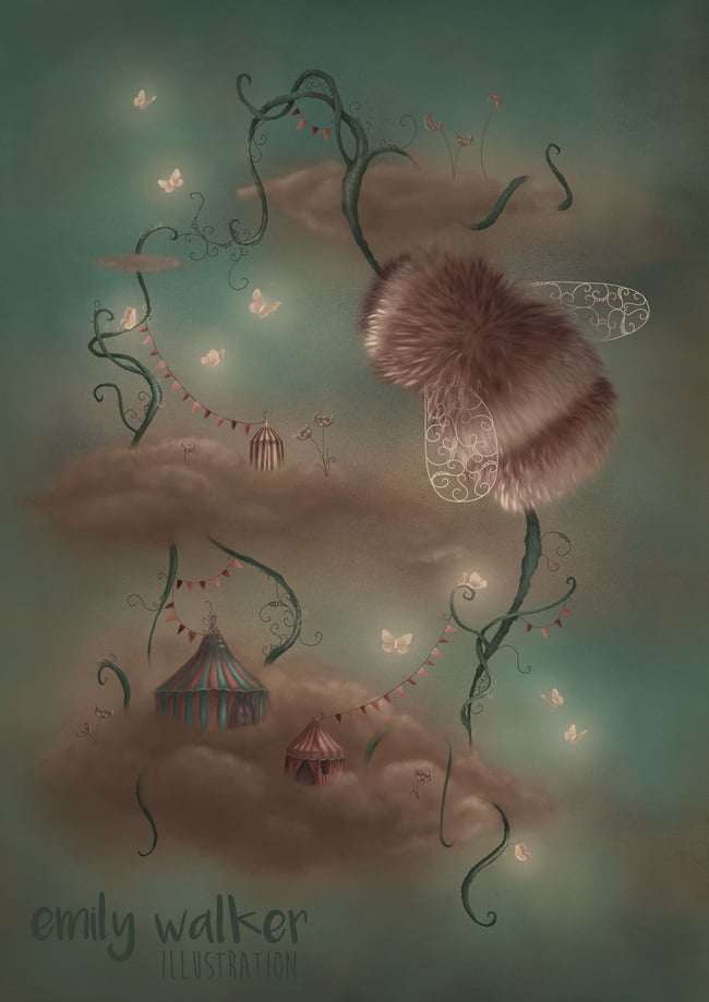 'Circus Tents and Butterflies' Limited Edition Print 