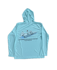 Image 3 of Crabaholics Front & Back Hooded Performance Shirt (Blue)
