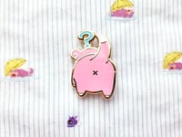 Pink Hippo Booty Enamel Pin