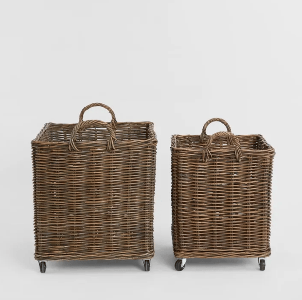 Image of Rattan Basket on Wheels