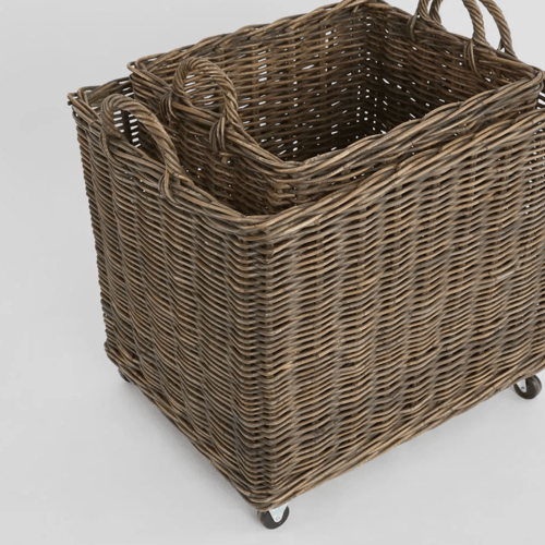 Image of Rattan Basket on Wheels