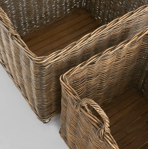 Image of Rattan Basket on Wheels