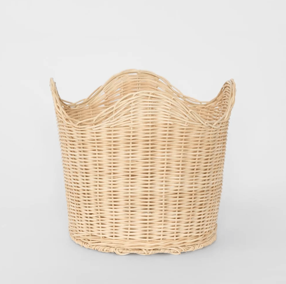 Image of Scalloped Rattan Basket