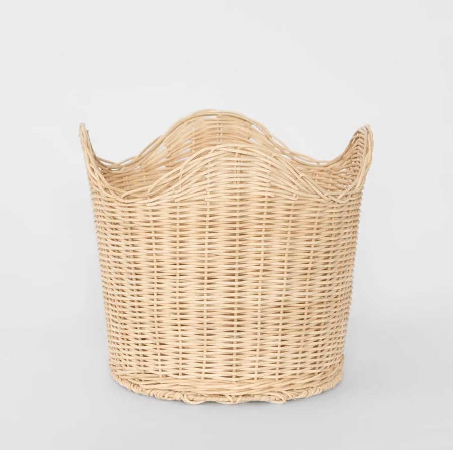 Image of Scalloped Rattan Basket