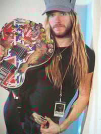 Image 6 of Zakk Wylde guitar stickers Rebel Flag Gibson Les Paul Black Sabbath