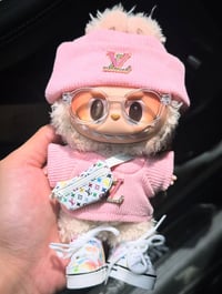 Image 2 of BOOPLAY The Monsters Labubu LV Fashion Dress - LV Style Top+ Hat + LV Style Bag(White)