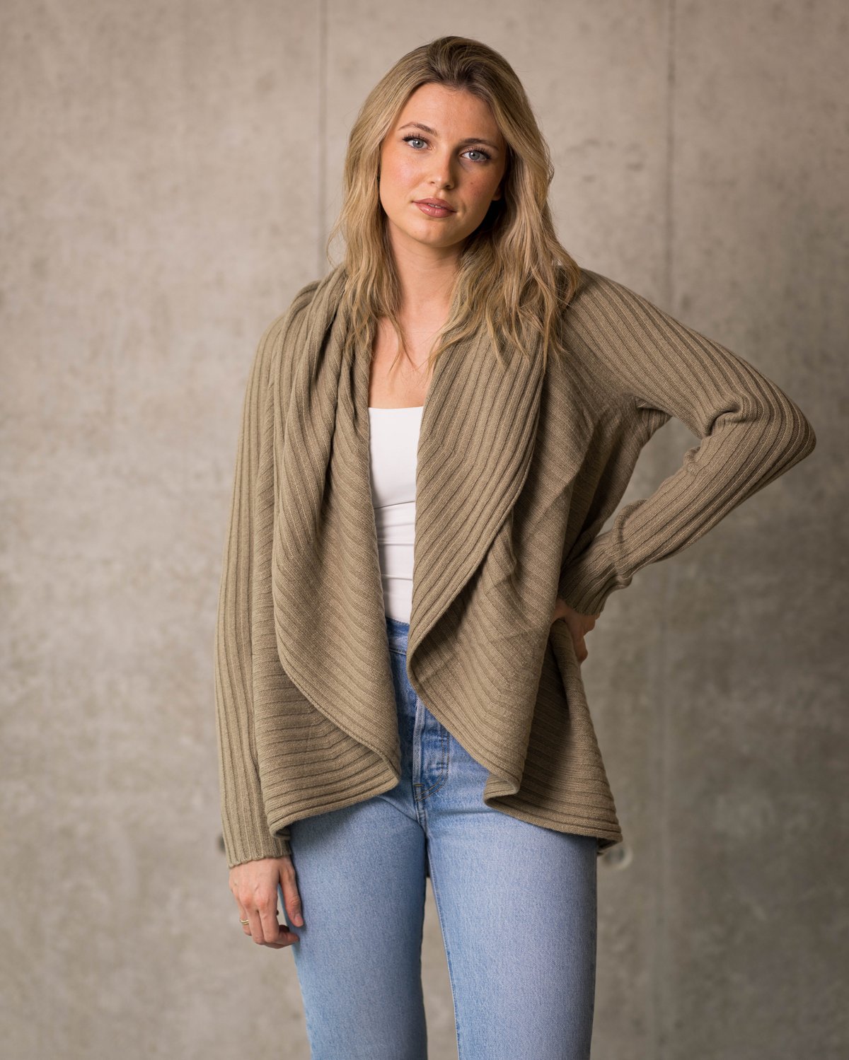 Image of Schalkragenjacke 100% Cashmere camel 