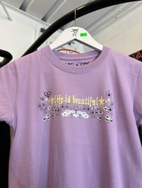 Image 2 of Studio Kushikatsu - 'Life is Beautiful' Tee [LIGHT PURPLE]