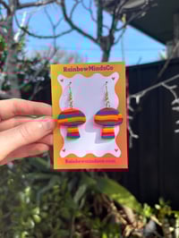 Rainbow shroom earrings 