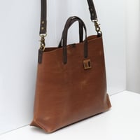 Image 2 of Large Hex Two-way Tote in toasted caramel