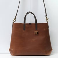 Image 1 of Large Hex Two-way Tote in toasted caramel