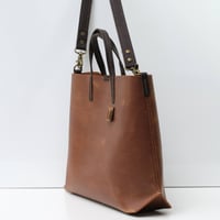 Image 4 of Large Hex Two-way Tote in toasted caramel