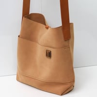 Image 4 of Suede Single Sling in muted butter