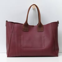 Image 3 of Slouchy 3-panel Tote in pebbled cherry