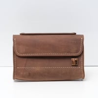 Image 1 of Little Lunch Purse wide in vintage dark brown