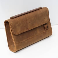Image 2 of Little Lunch Purse wide in vintage light brown
