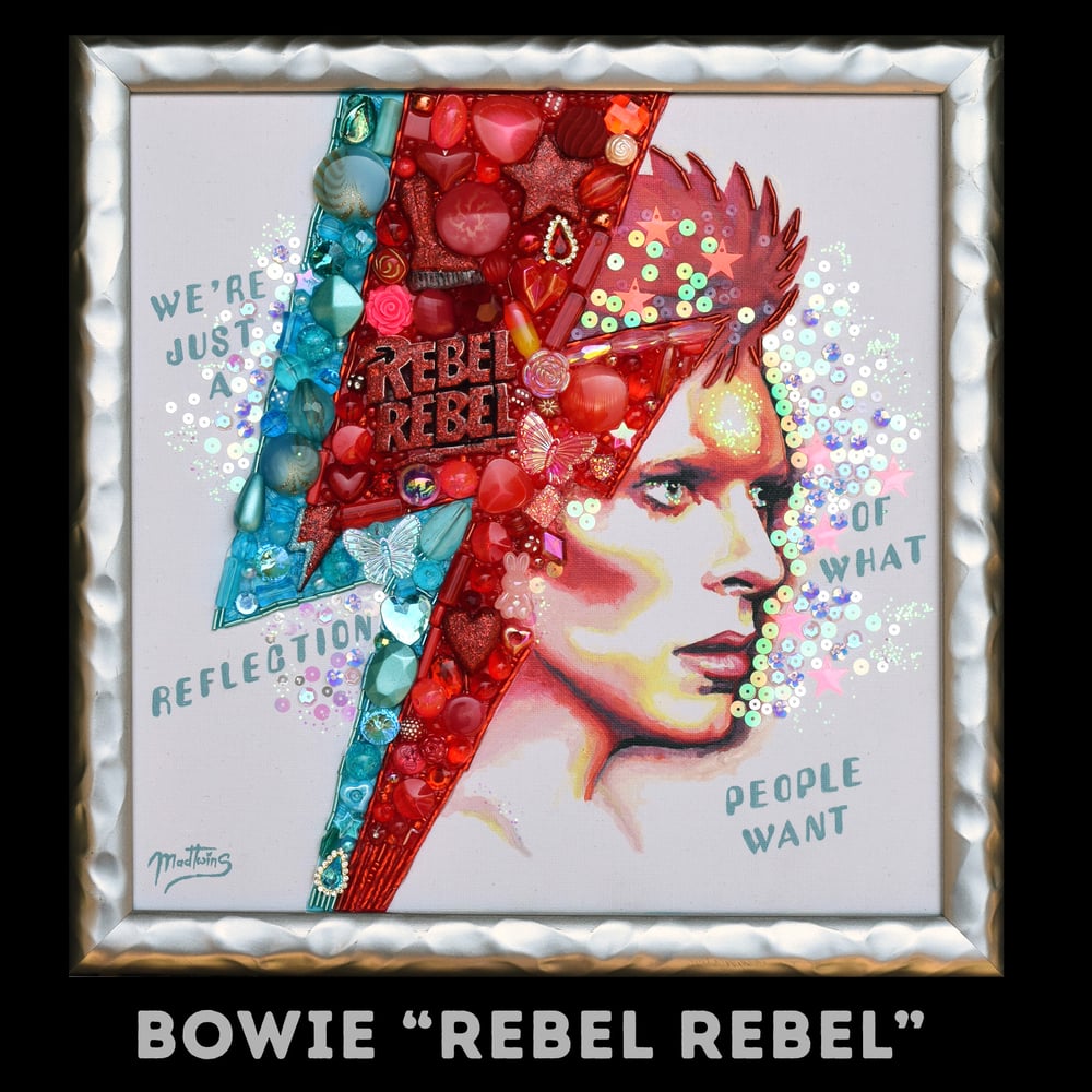 Image of BOWIE "REBEL REBEL" beaded