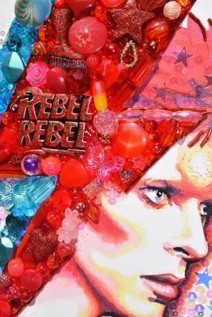 Image of BOWIE "REBEL REBEL" beaded