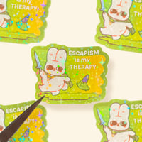 Image 1 of Escapism Is My Therapy Star Holographic Sticker