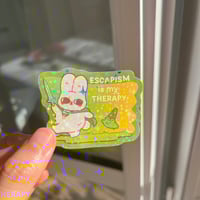 Image 2 of Escapism Is My Therapy Star Holographic Sticker
