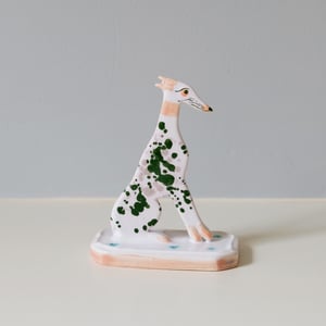 Image of Miniature Whippet Ornament - Chromium splatter.
