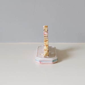 Image of SECOND Miniature Whippet Ornament - light brindle pink collar
