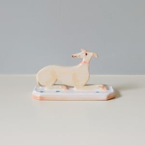 Image of Miniature Whippet Ornament - Cream