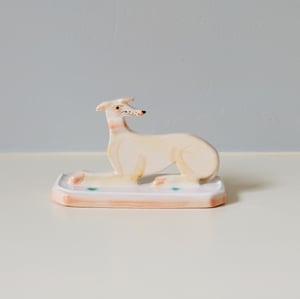 Image of Miniature Whippet Ornament - Cream.