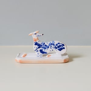 Image of Miniature Whippet Ornament - Cobalt splat