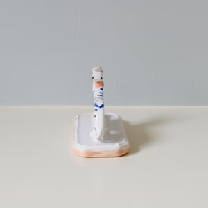 Image of Miniature Whippet Ornament - Cobalt splatter.