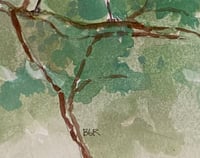 Image 2 of Original Chickadee bird and tree watercolor painting