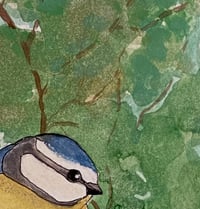 Image 5 of Original Chickadee bird and tree watercolor painting