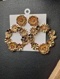 Image 1 of Flower Statement Earrings 