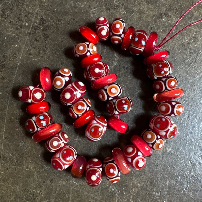 Image of Brick and Ivory Mini Bead Collection A