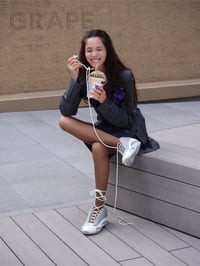 Image 5 of White Bow Basketball Shoes