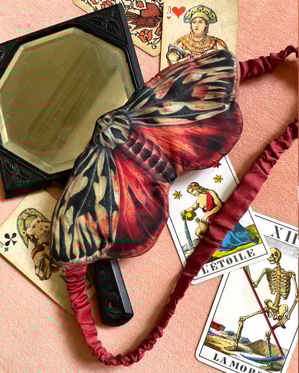 Image of "Bloodstained Tiger Moth" Sleeping Eye Mask