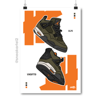 Image 1 of Sneaker Poster Air Jordan 4 x UNDEFEATED 2025