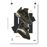 Image 2 of Sneaker Poster Air Jordan 4 x UNDEFEATED 2025