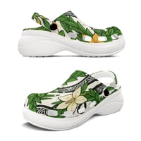 Image 4 of Women's Croc's- Hawaiian Tribal Maile Lei and Flowers