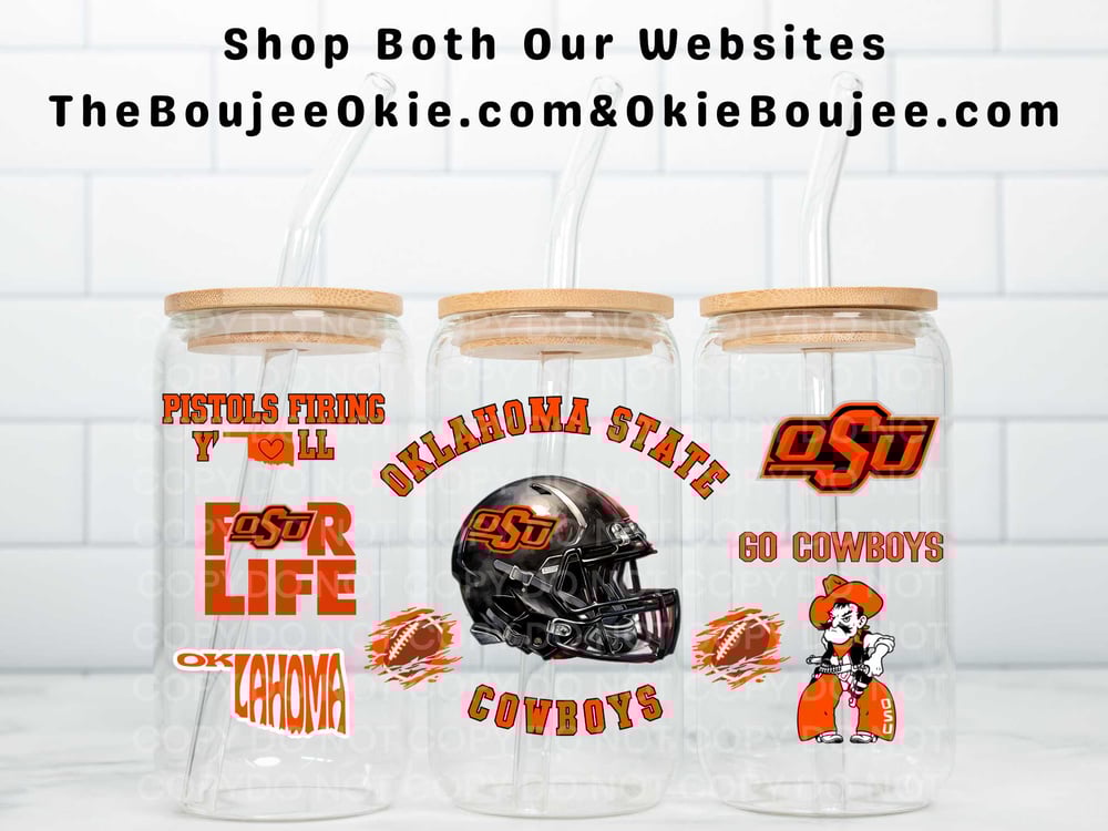 Image of Oklahoma State Cowboys OSU Football Uv Dtf Wrap or Choice of 2 Decals