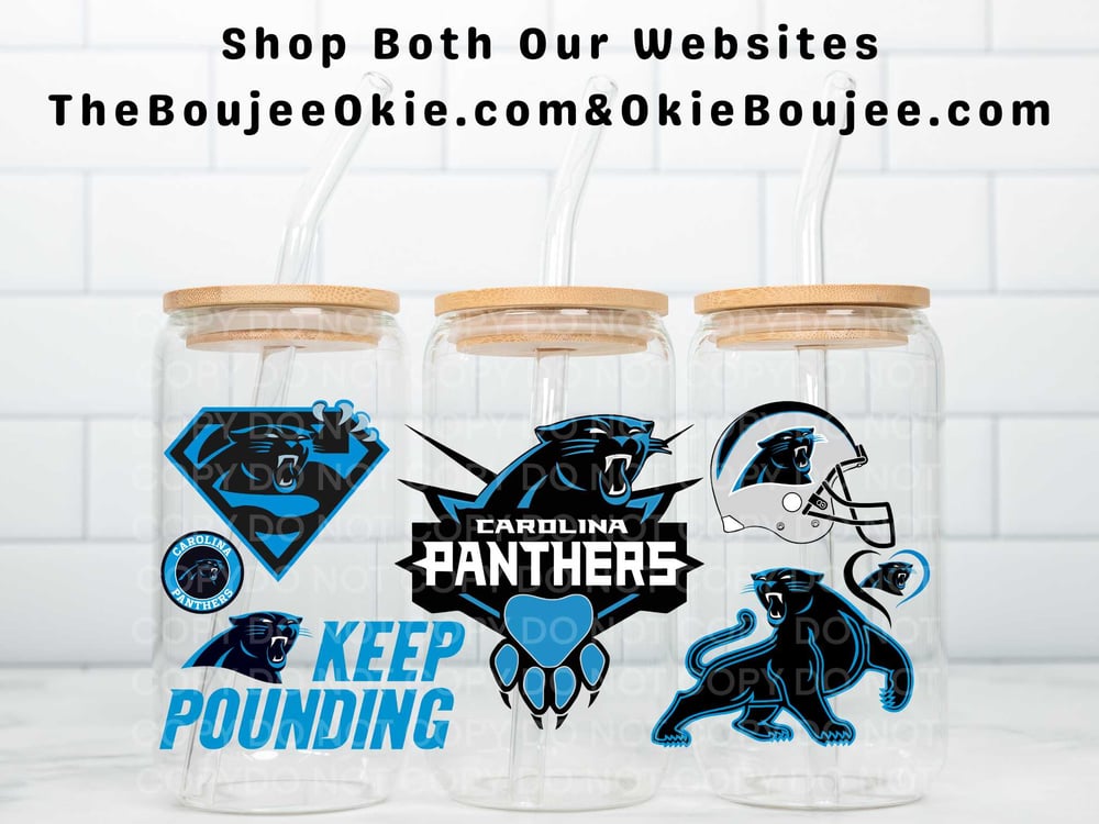 Image of Carolina Panthers Football Uv Dtf Wraps Choice of 2 