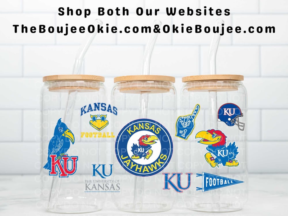 Image of Kansas Jayhawks Football Uv Dtf Wrap Double Sided FB39
